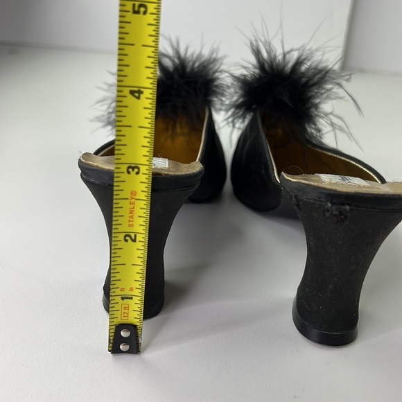Intimate Details Black Boudoir Heel Slipper Mules Shoes - Picture 7 of 9